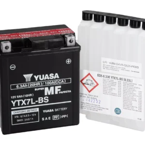 Techninės priežiūros nereikalaujantis 12V 6Ah Yuasa YTX7L-BS akumuliatorius